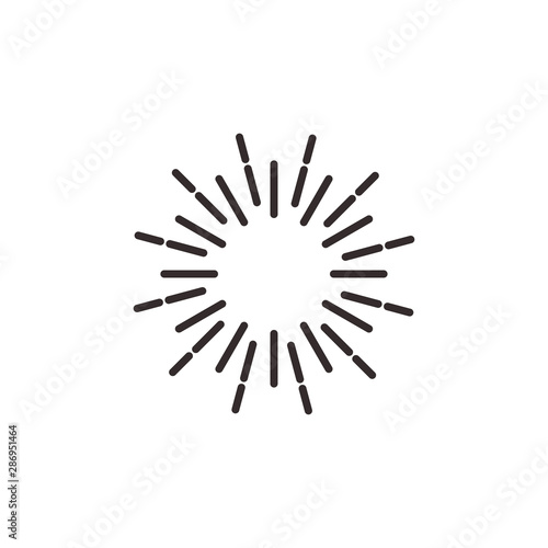 Shiny sun explotion effect icon abstract symbol vector illustration isolated on white background