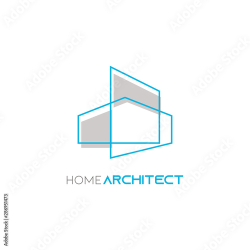 Home architect logo icon template with creative line art symbol. Good for housing, apartment, and architectural company.