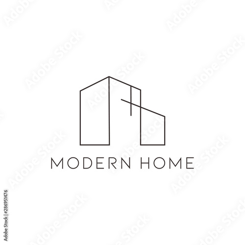 Simple logo architecture with modern home symbol vector illustration minimalist design