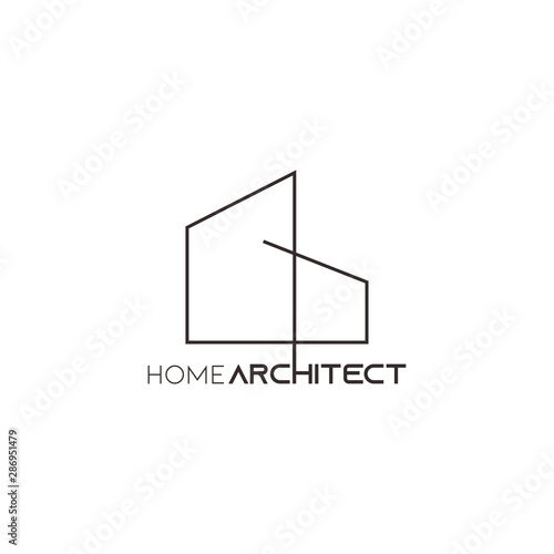 Simple architect logo icon with modern home symbol vector illustration minimalist design