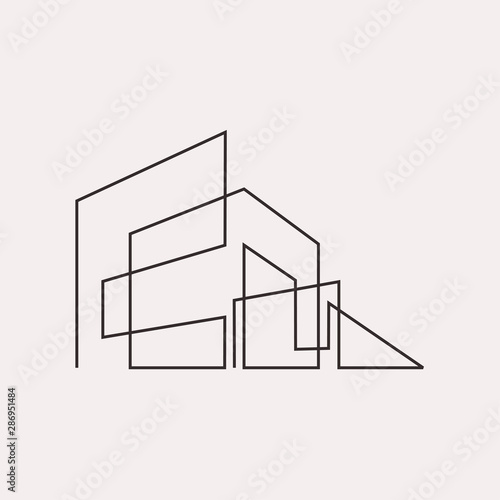 Creative Home Building Concept Logo Design Template. Vector house and apartment. Good for architect sign and symbol.