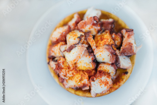 Pulpo a la Gallega also called Pulpo a Feira, this is Galician style cooked octopus and is the most iconic dish in the whole of the region.