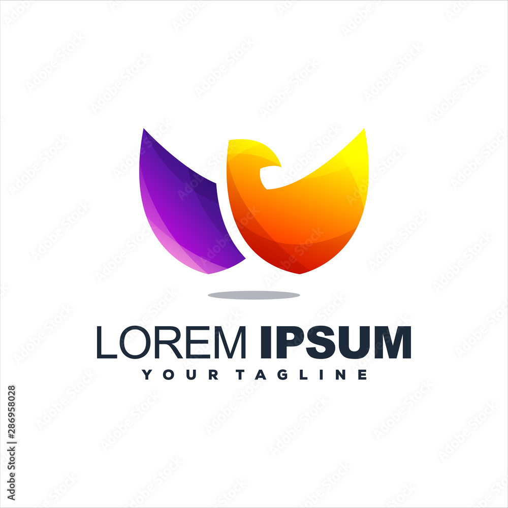awesome bird gradient logo design awesome bird gradient logo design