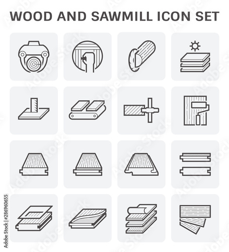 Wood sawmill icon