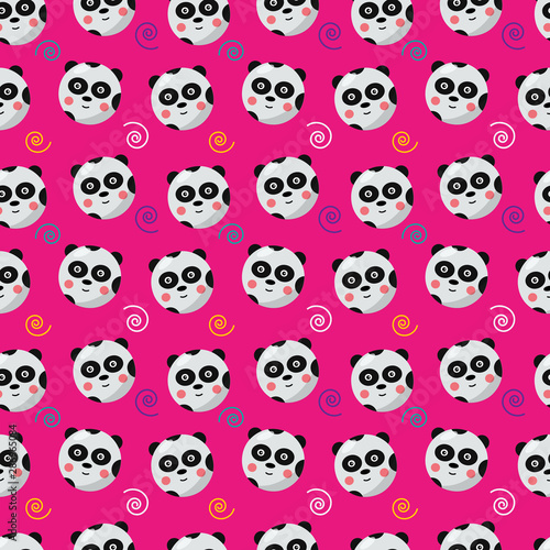 panda seamless pattern animal vector illustration background