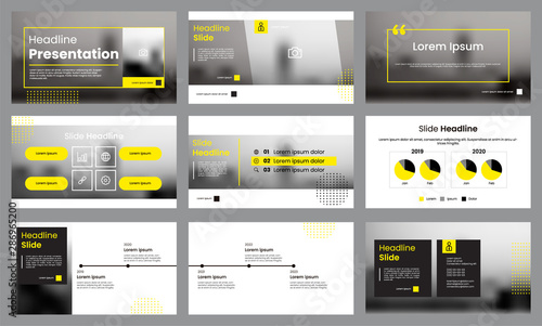 Yellow and white presentation template layout. Business Infographic