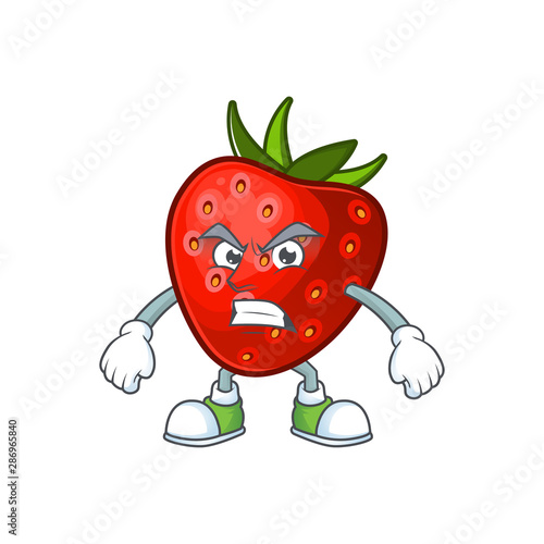 Scream red strawberry character mascot for symbol cartoon