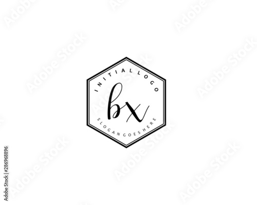 BX Initial handwriting logo vector