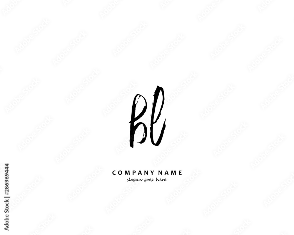BL Initial handwriting logo vector BL Initial handwriting logo vector