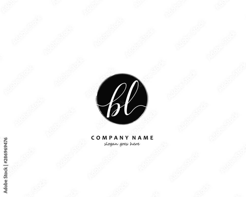 BL Initial handwriting logo vector BL Initial handwriting logo vector