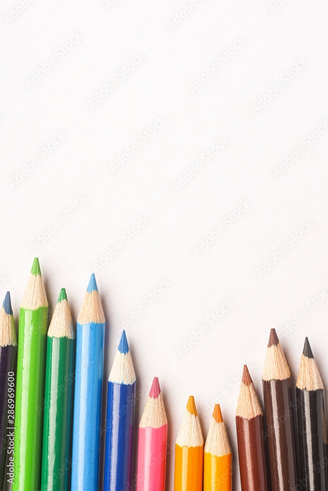 Colour pencils against white background Colour pencils against white background