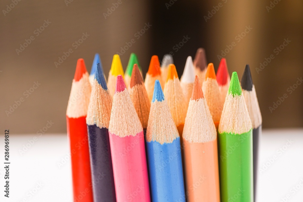 Colour pencils against white background Colour pencils against white background