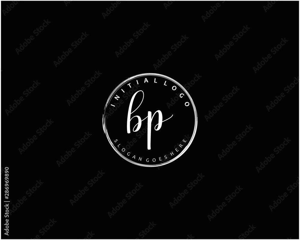BP Initial handwriting logo vector BP Initial handwriting logo vector
