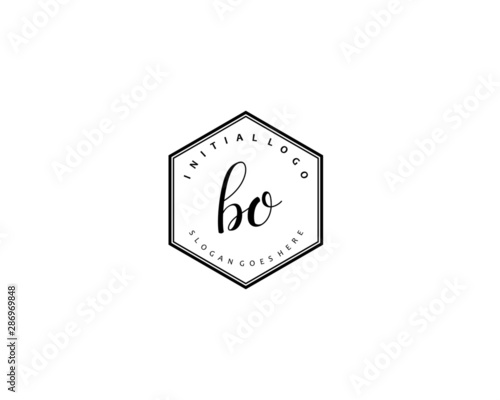BO Initial handwriting logo vector