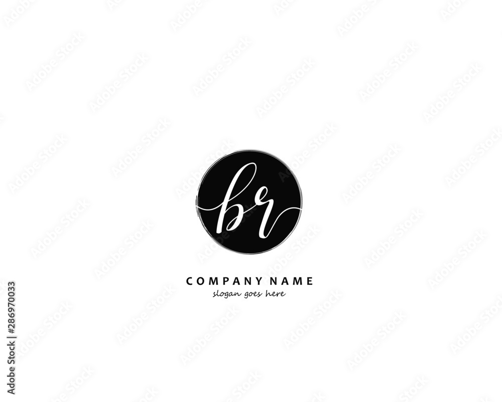 BR Initial handwriting logo vector BR Initial handwriting logo vector