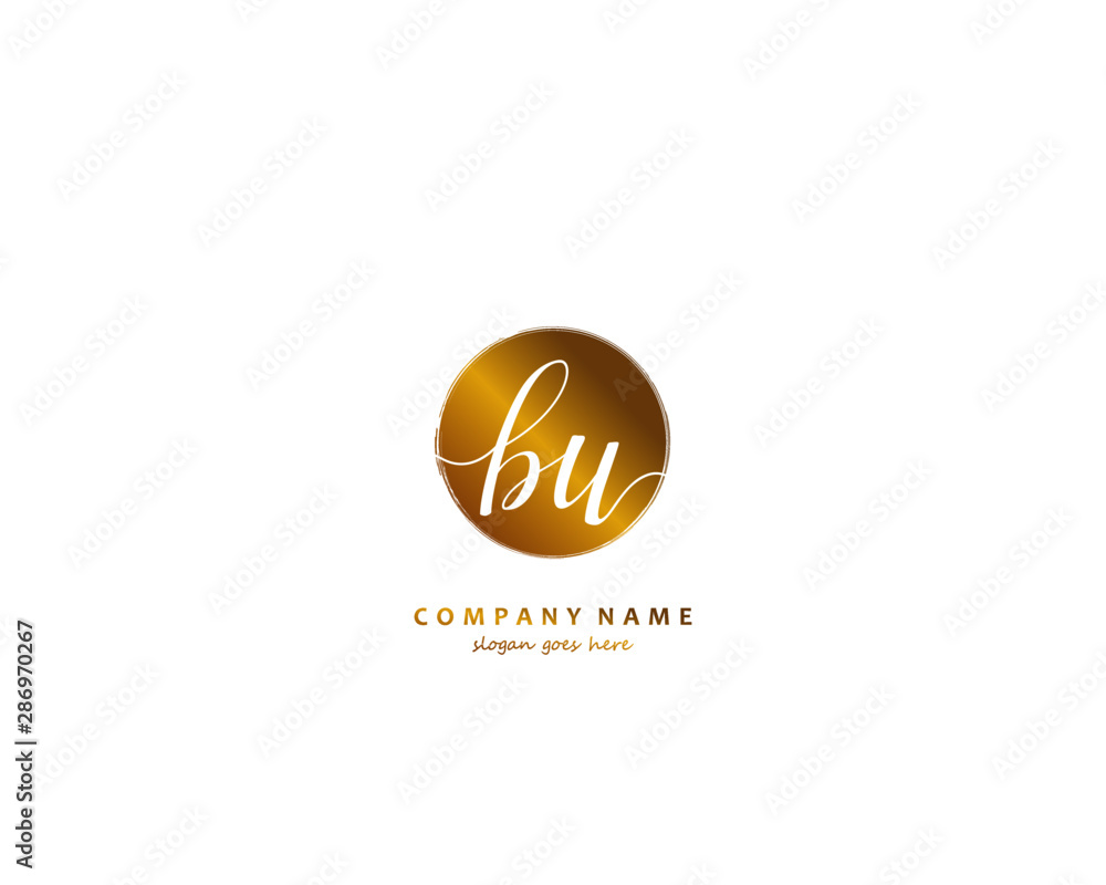 BU Initial handwriting logo vector BU Initial handwriting logo vector