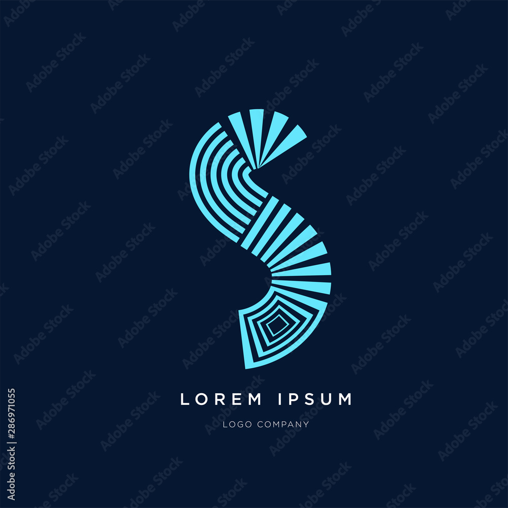 Obraz premium Simple Minimalist Letter S Curve Line Logo Design