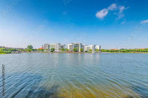 Photography Beautiful scenery of Meilan Lake in Shanghai, China