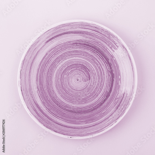 Violet color plate on the light background