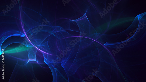  3D rendering multicolored abstract fractal on black background © BetiBup33