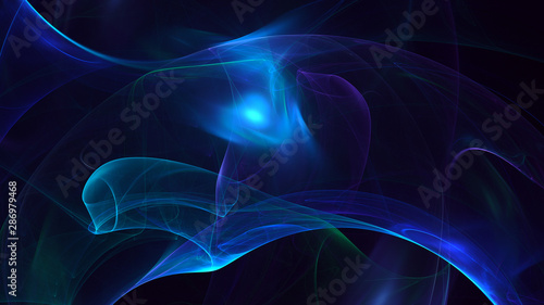  3D rendering multicolored abstract fractal on black background