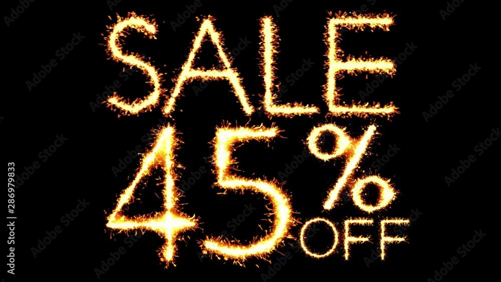 Sale 35 Off Text Sparkler Writing With Glitter Sparks Particles Firework on Black 4K Loop Background. Sale, discount Off, Offer, business promotion , advertisement . Sale 35 Off Text Sparkler Writing With Glitter Sparks Particles Firework on Black 4K Loop Background. Sale, discount Off, Offer, business promotion , advertisement .