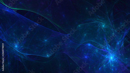  3D rendering multicolored abstract fractal on black background © BetiBup33