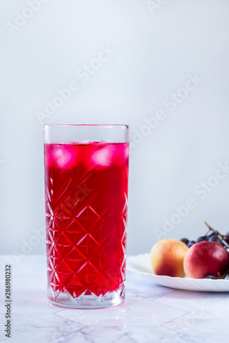 Barberry lemonade, ice cold drink. Fortified drink