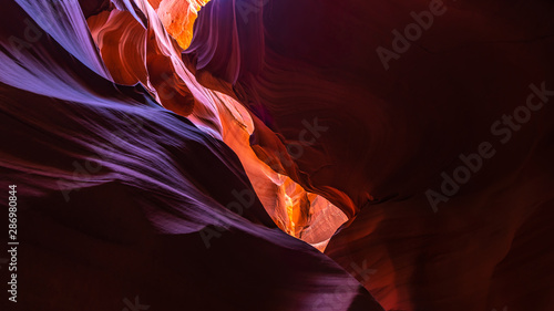 Glowing and colorful Antelope Canyon, Arizona near page
