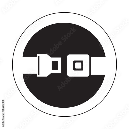 Seat belt symbol isolated on white background