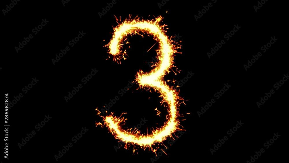 Number 3 Text Sparkler Writing With Glitter Sparks Particles Firework on Black 4K Loop Background. letter , alphabet , typography , Typeface , Font , character . Number 3 Text Sparkler Writing With Glitter Sparks Particles Firework on Black 4K Loop Background. letter , alphabet , typography , Typeface , Font , character .