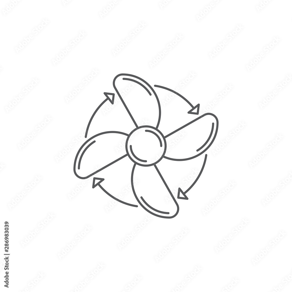 Fan rotation direction vector icon symbol isolated on white background Fan rotation direction vector icon symbol isolated on white background