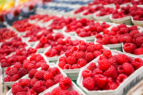 Raspberry at fruit vendor ready for sell