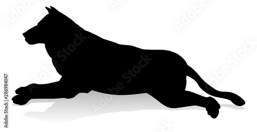 An animal silhouette of a pet dog
