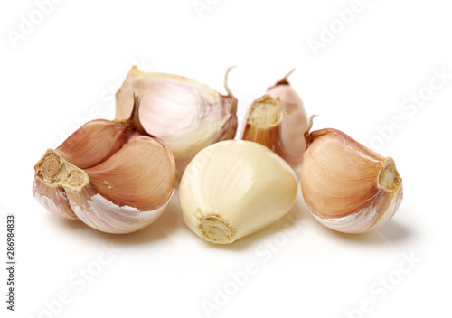 fresh garlic isolated on white background 