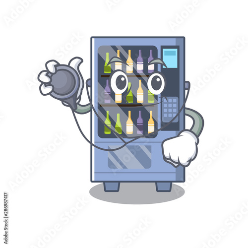 Doctor cartoon wine vending machine on character table