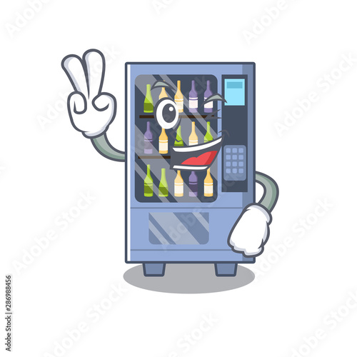 Two finger wine vending machine on a mascot