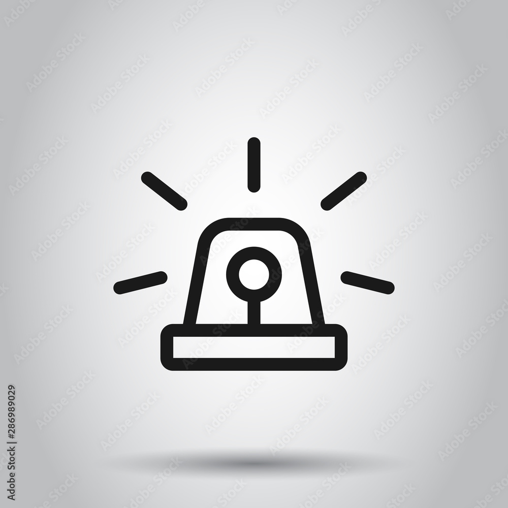 Emergency siren icon in flat style. Police alarm vector illustration on isolated background. Medical alert business concept. Emergency siren icon in flat style. Police alarm vector illustration on isolated background. Medical alert business concept.