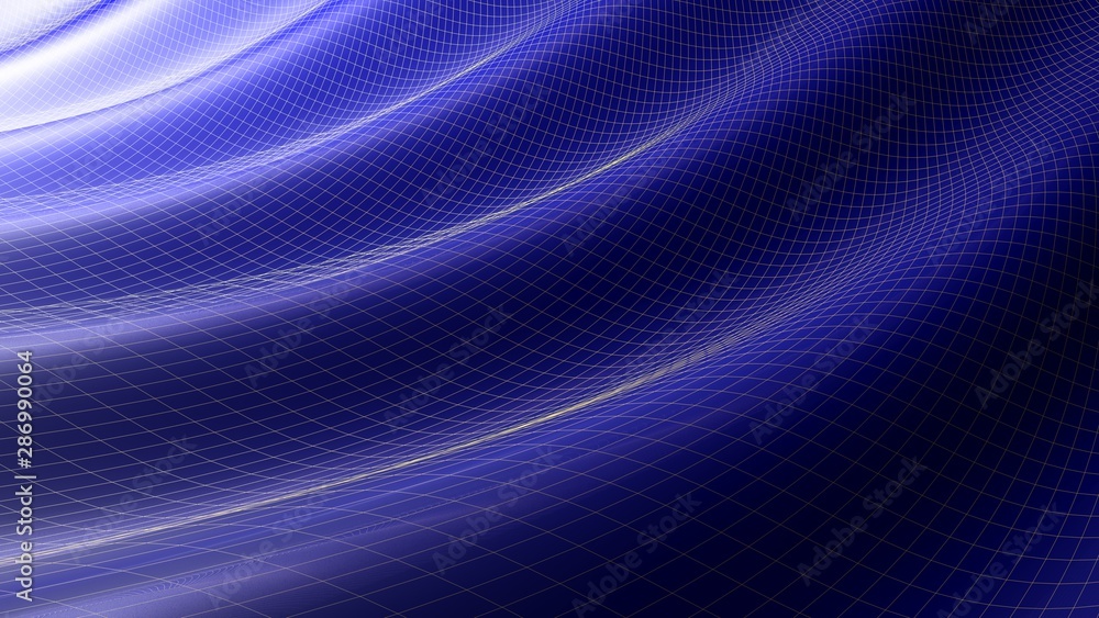 Obraz premium Blue waving surface background - 3d rendering illustration