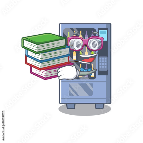 Student with book wine vending machine mascot shaped character