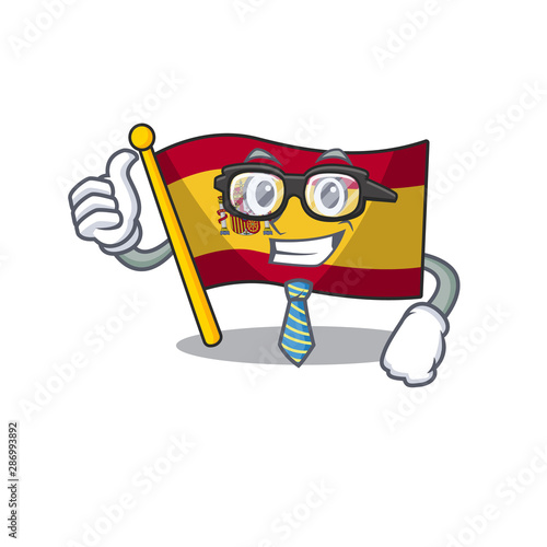 Businessman character spain flag is stored cartoon drawer
