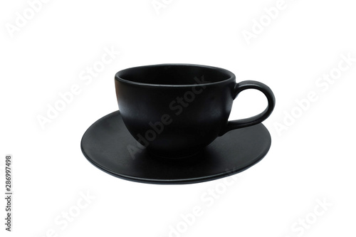 coffee​/tea​ cup​ black​ color​ isolated.​ Black​ coffee​ cup​ on​ white​ backgroun