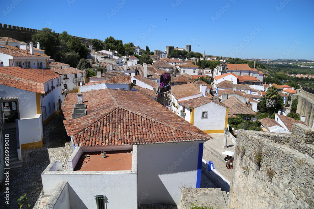View at the historic town Óbidos, Portugal