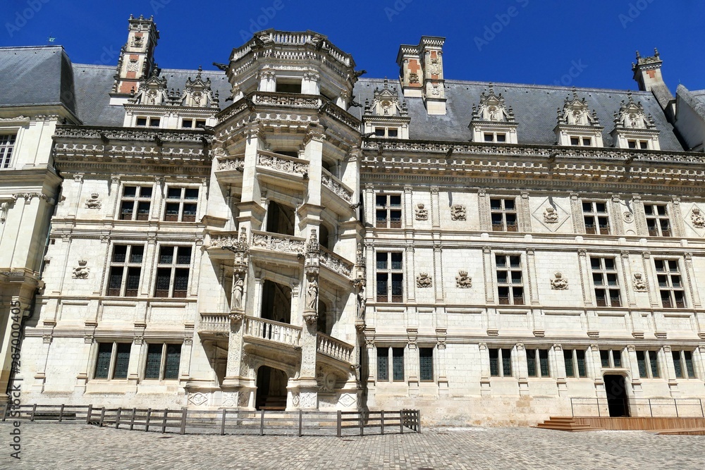 Façade de style renaissance du château royal de Blois, Loir-et-Cher, France