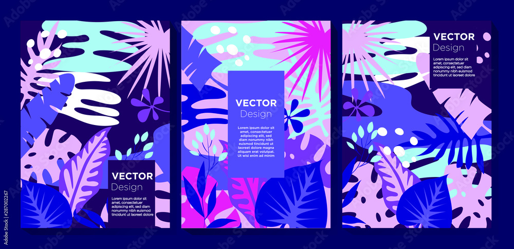 Obraz premium Colorful Tropical Leaves Pattern Background