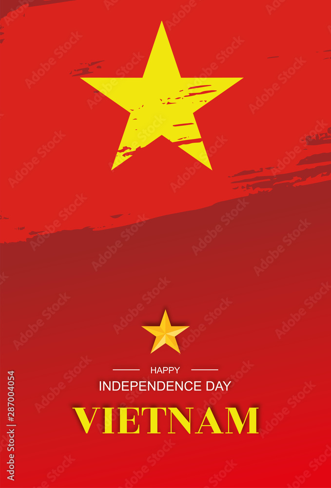 Obraz premium Brush stroke flag of Vietnam, Vector