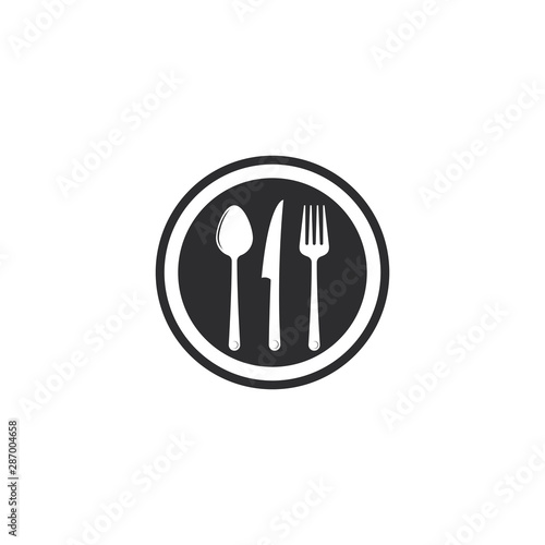 fork knife spoon for restaurant and food logo template vector icon illustration