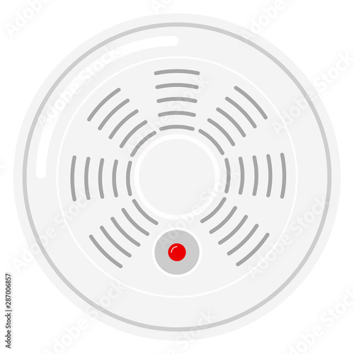 Standalone smart smoke detector icon isolated on white background.