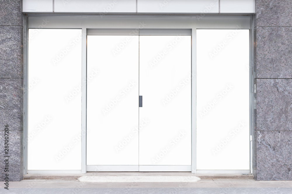 Fototapeta premium Shop Boutique Store Front with Big Window and Place for Name