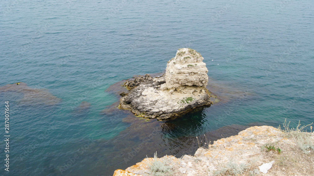 Rock and coral reef in the sea. Rock and coral reef in the sea.